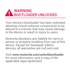 Unlocked Bootloader Warning